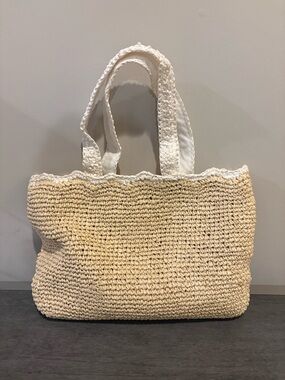 Woven Straw Tote Bag in Cream - Unbranded - NWT